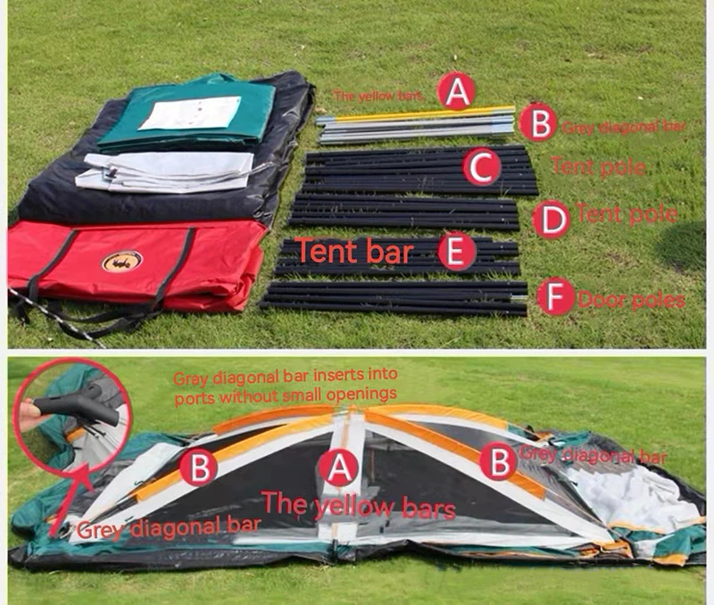 Cheap Goat Tents Large Camping Tent Two Story Outdoor 2 Living Rooms And 1 Hall High Quality Outdoor Family Camping Tent Large Space Tent For5 12   